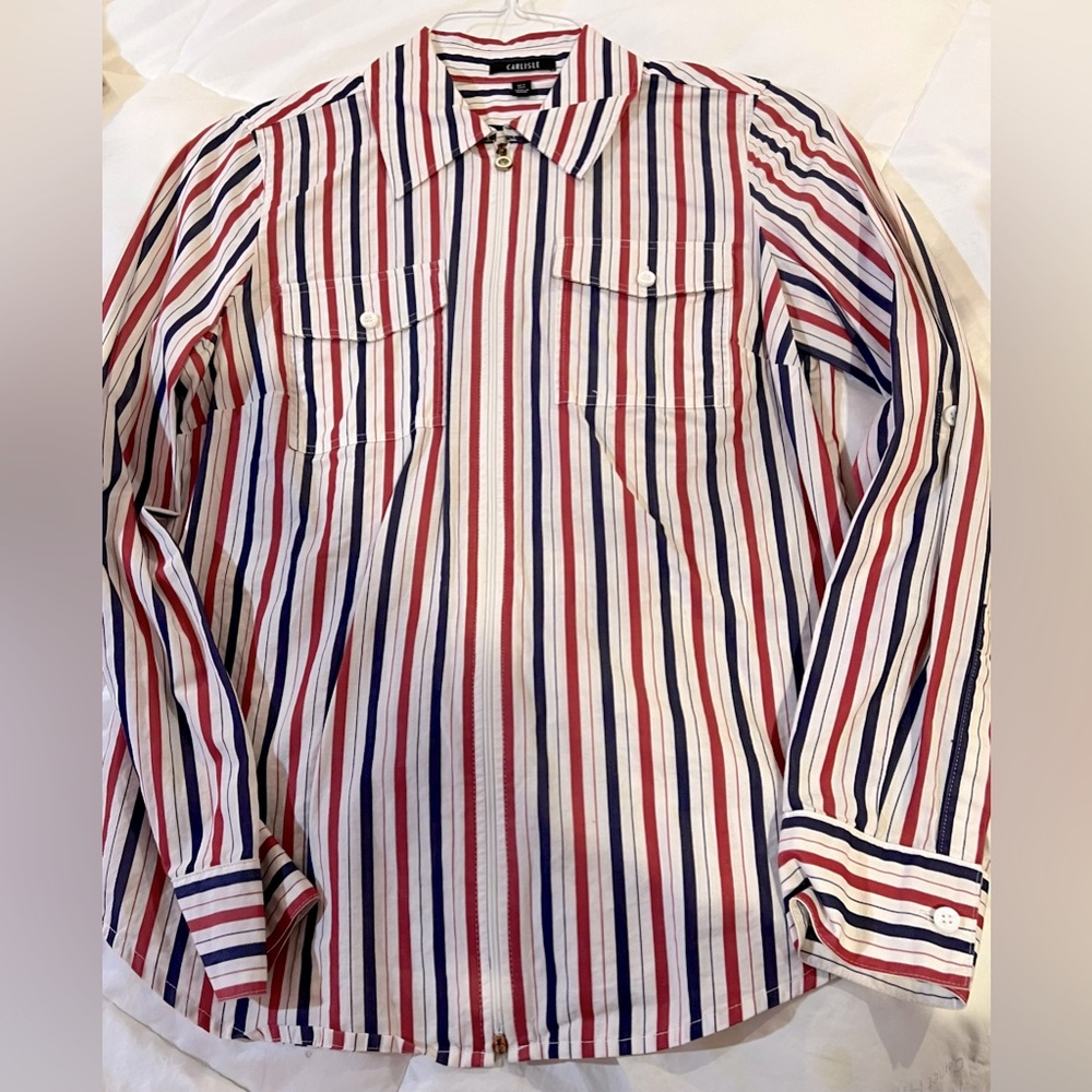 Vintage Carlisle size 4 zip front blouse